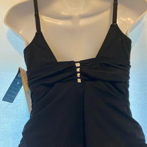 Gotten Black Ruched Tankini - Picture 2 of 7